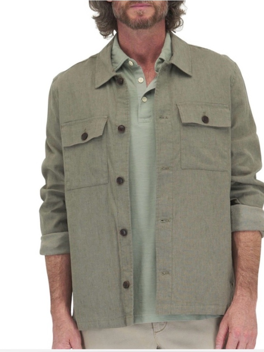 Like new Faherty Reserve Movement Flex Linen Shirt Jacket Sz L